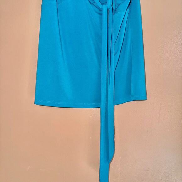 Worthington Stretch Women's Wrap Sleeveless Ruffle Blouse Top - Size Medium - Picture 8 of 9